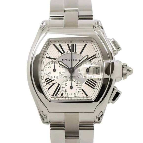 Cartier Roadster Chronograph W62019X6 Date Automatic Silver Dial Mens 90264212 - Picture 1 of 7